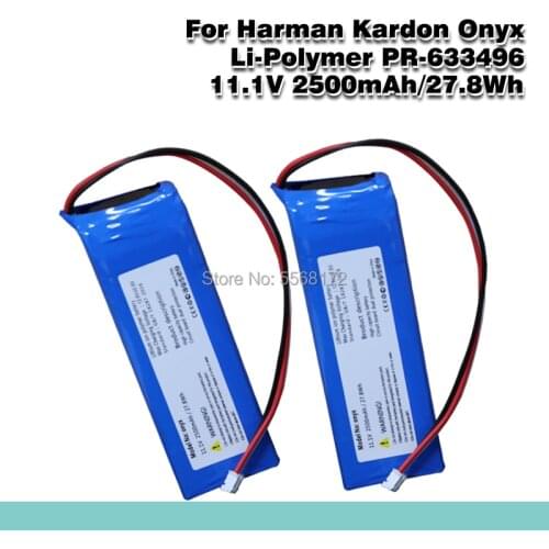 New 2500mAh PR-633496 PR633496 Replacement Battery For Harman Kardon Onyx Speaker Loudspeaker Li-Polymer Acumulator 3-wire Plug