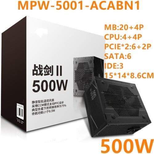 New PSU For Cooler Master Brand Sword War II 500W Intelligent Temperature Control Host Power Supply MPW-5001-ACABN1