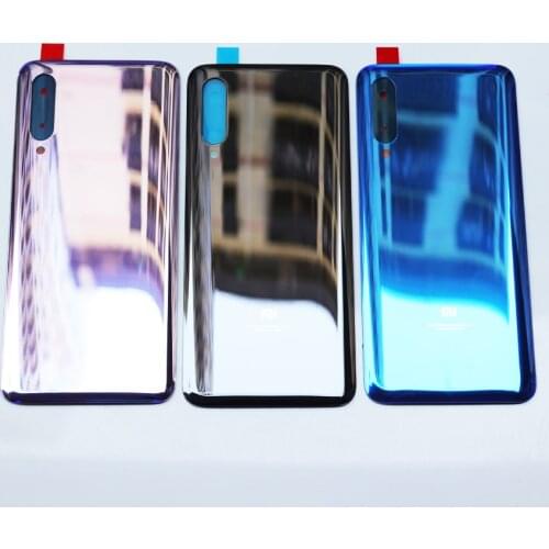 10pcs Original Glass For Xiaomi Mi 9 Mi9 Battery Cover Door Back Housing Rear Case Battery Door Replacement Parts + Sticker