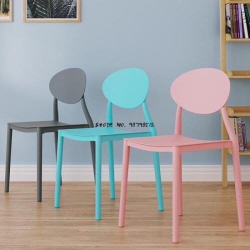 Plastic backrest chair modern minimalist desk home computer chair net red ins wind makeup stool Nordic creativity