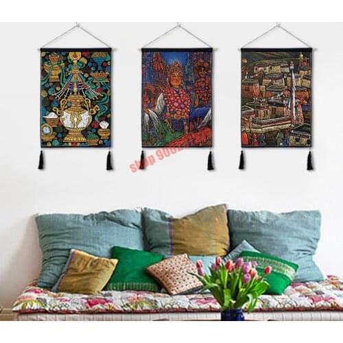 Tibetan Xiangba hanging tapestry, living room bedroom background wall decorative painting, corridor ethnic style murals