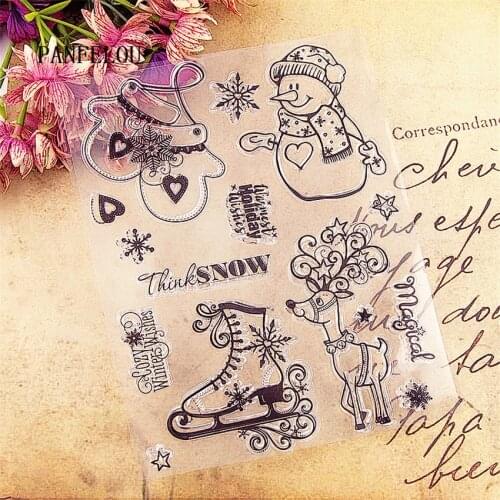 PANFELOU 15.5x20 Christma snowman fawn Transparent Clear Silicone Stamp/Seal DIY scrapbooking/photo album clear stamp sheets