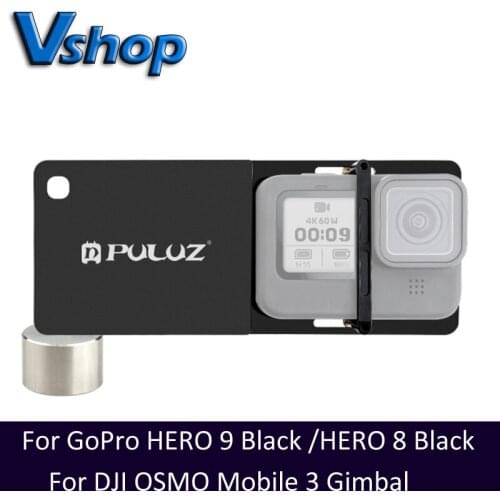 PULUZ Mobile Gimbal Switch Mount Plate for GoPro HERO 9 Black/HERO 8 Black for DJI OSMO Mobile 3 Gimbal