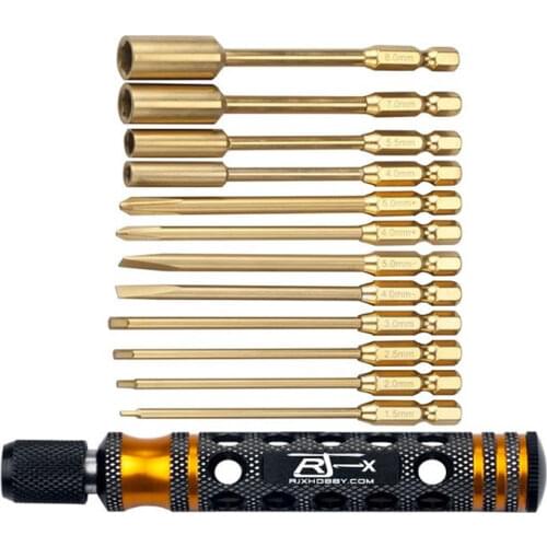 RJX 6.35mm Hex Phillips Screw Nut Slotted Screwdriver for RC Airplane FPV Aircraft Drone Repair Tool