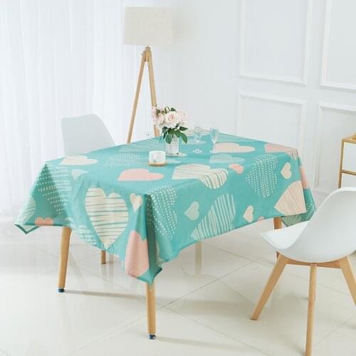 New Simple Geometric Love Wave Stripes Pattern Table Cloth Home Restaurant Kitchen Desk Decorative Tablecloth Custom Picture