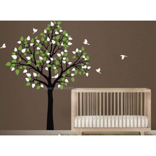 Modern Baby Nursery Tree Vinyl Wall Stickers Living Room Wall Art Decals Kids Bedroom Design Wallpaper Home Decoration LL2176