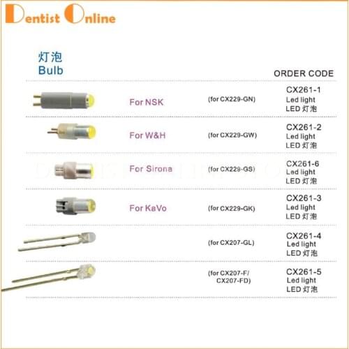 2pcs LED Bulb with E-generator for Kavo Fiber Optic Handpiece LED Light for Dental Handpiece Dental Bulb compatible with NSK