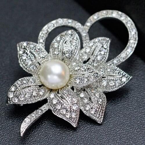 Unique Design Flower Brooch for Women Fashion Jewelry Rhinestone Brooches Pins Wedding Scarf Buckle Accessories Jewelry XZ243