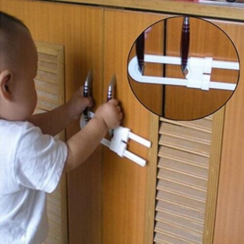 1PC Kids Baby Safety Cabinet Locks Toddler Baby Child U-Shaped Door Cupboard Cabinet Door Safety Lock Latch for Baby Safety