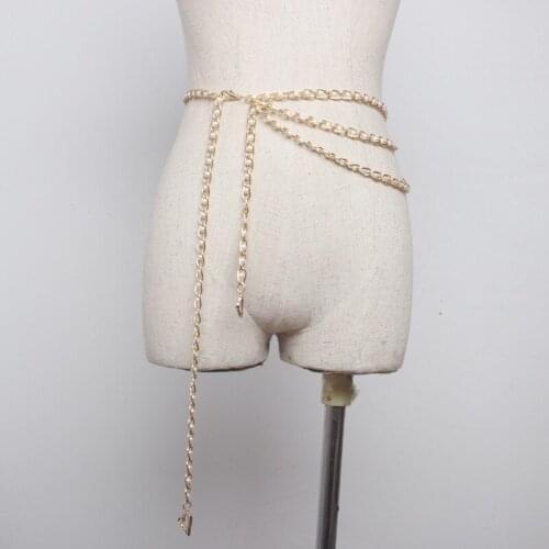 Retro Gold Belts for Women Waistbands All-match Multilayer Long Tassel for Party Jewelry Dress Waist Chain Pearl Pendant Belts