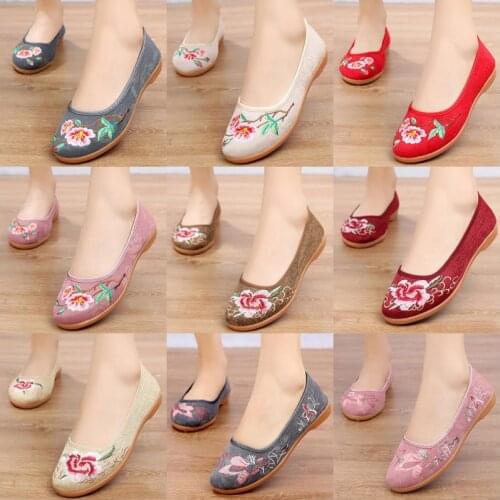 New spring and autumn summer casual womens flat shoes casual embroidery ladies shoes