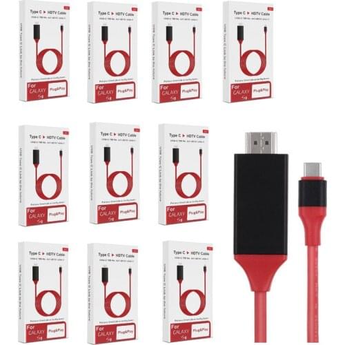 10PS 2m USB 3.1 Type C USB-C to HDMI-compatible HDTV Video Adapter Converter Ultra HD 1080P 4k Charging Cable For Macbook Xiaomi