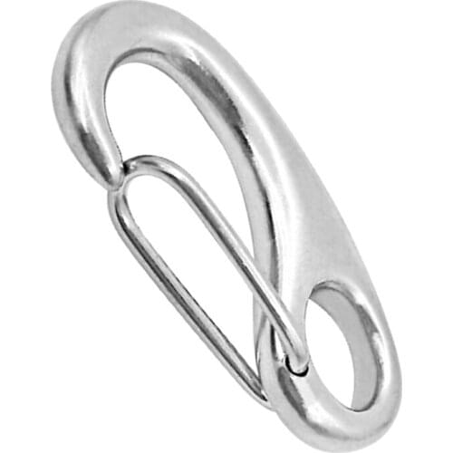 10x Key Chain Stainless Snap Hook Carabiner D-Ring Clip Keychain Hiking Camp