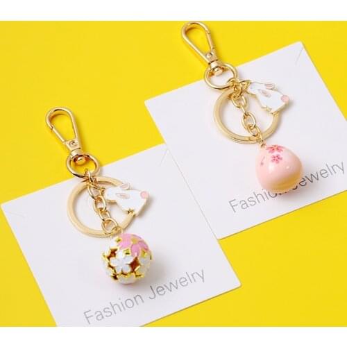 2021 Cute Janpan Traditional Sakura Flower Kiyomizu Temple Keychain Key Chain Car Bag Bell Trinkle Pendent Accessories For D639