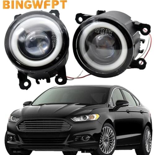 2X Front Fog Light + Angel Eye Daytime Running Light DRL 12V For Ford Mondeo Fusion 2013 2014 2015 2016