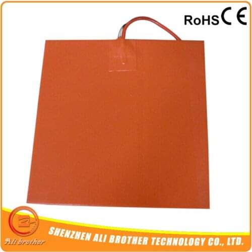 600 MM x 600 MM 110 v 1500w Silicone heated bed with 100 k thermistor ,adhesive