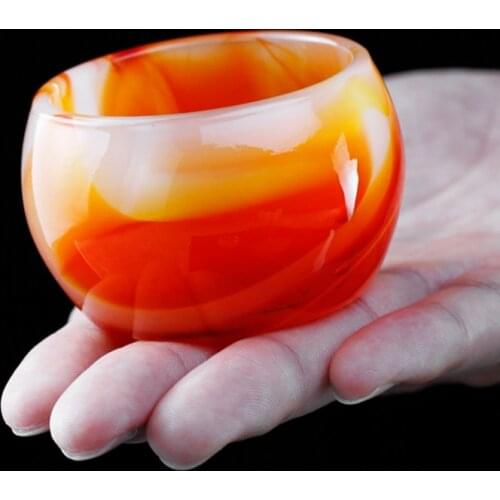 Agate Jade Porcelain Cup 60ml Beauty Tea Cup Chinese Kung Fu Teaware Flower Tea Bowl Creative Teacup Crafts As Birthday Gifts