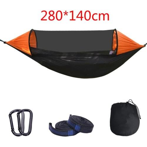 Automatic Quickly Open Strut Mosquito Net Hammock Removable Outdoor Anti-Mosquito Anti-Rollover Parachute Cloth Hammock