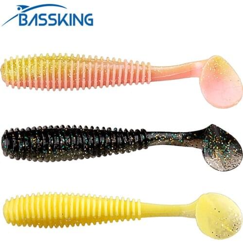 TAF BASSKING 5pcs/pack Soft Baits 7.5cm 2.8g Quality Silicone Soft Fishing Lure Artificial Saltwater Carp Fishing Worm Wobblers