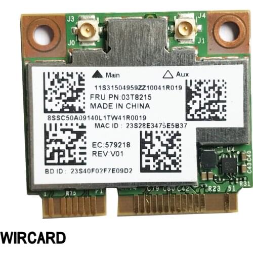 BCM94352HMB FRU 03T8215 802.11ac Dual Band 2x2 Wireless-AC Wifi+Bluetooth BT 4.0 867Mbps Half Mini PCI-E Card for Lenovo Laptop