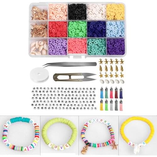 Heishi Clay Beads 2933 Pcs 12 Colors 6mm Disc Beads Flat Round Handmade Polymer Clay Beads for Choker Anklet Bracelet Necklace