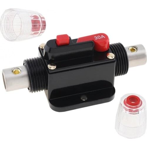 Black 30A Car Audio Circuit Breaker Manual Reset Switch Fuse Holder for Car