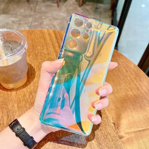 LOVECOM Colorful Laser Case For Samsung S21 Ultra S20 FE S10 Plus A52 A72 A32 A51 A71 A31 A12 Note 20 10 Pro Clear Soft Cover