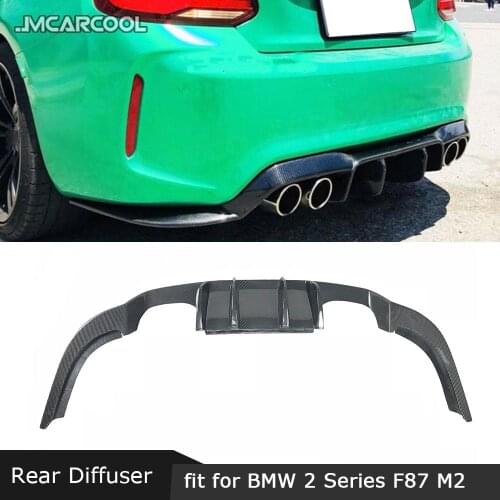 For BMW 2 Series F87 M2 2016 2017 Rear Lip Diffuser Carbon Fiber V style Bumper Splitter protector FRP Fins Shark Style Diffuser