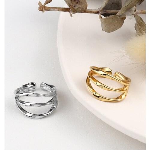 New Fashion Wave Line Rings for Women Geometric Rings Wedding Party Jewelry Finger Ring