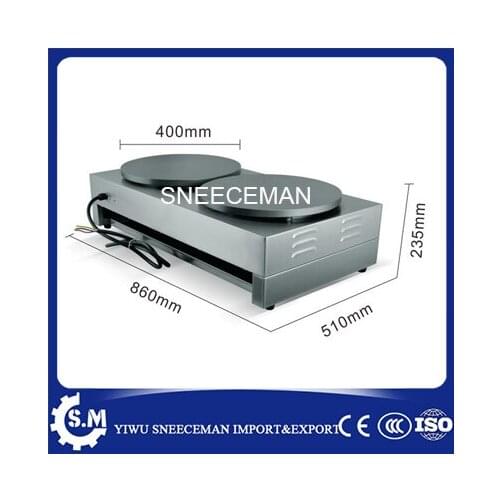 Commercial electric baking double pancake fruit machine crepe maker pizza cooking tools