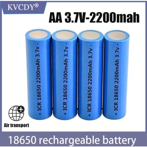 Icr18650 lithium battery 2200 mah 3.7 v li-ion rechargeable pkcell battery 18650 batteria flat top batteries