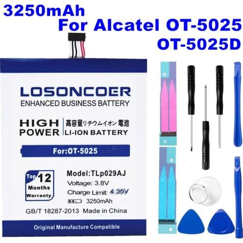LOSONCOER 3250mAh TLP029AJ TLP029A1 For Alcatel OneTouch Pop 3 5.5" OT-5025 OT-5025D High Capacity Mobile Phone Battery~In Stock