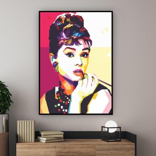 Famous Actor Hepburn Wall Art Pictures Movie Posters and Prints Canvas Painting Artwork Nordic Style For Living Room Home Decor