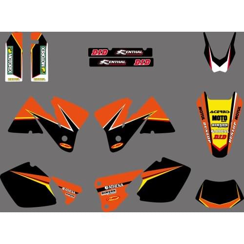 NEW TEAM GRAPHICS BACKGROUNDS DECALS STICKERS FIT FOR KTM MXC 200 300 EXC 250 300 350 400 520 2001 2002