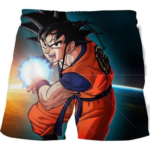 New Mens goku Printed Beach Shorts 3D printed anime shorts Summer fun shorts Bermuda shorts Mens casual sports shorts men S-6XL