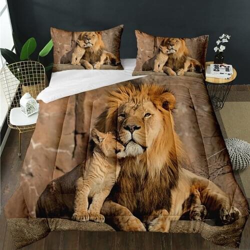 Jungle Wild Animals 3D Print Tiger Lion Elephant Quilt Super Comforter Soft Quilting Customize Adult Boys Home Bedroom Decor