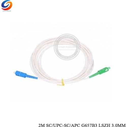 50pcs/Lot Wholesale Price 2M Length Fiber Optic Patchcords SC APC- SC UPC G657 B3 Simplex LSZH Optical Fiber Patchcord/Jumper