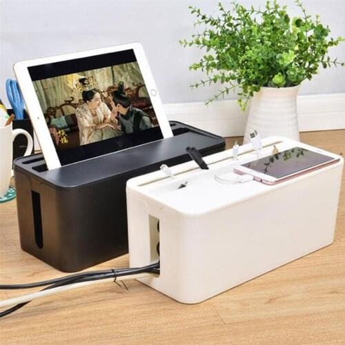 Useful Power Cord Storage Box Power Strip Data Headset Finishing Wire Organizer Cable Management Wire Arranging Case for Home