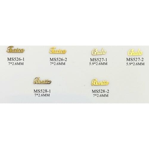 Approx. 1000pcs/bag Silver/Gold Spanish Words Chula Toxica Bonita non-adhesive Soft Metal Sticker Nail Art Decoration