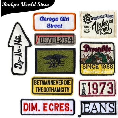 2 Pcs Rectangular Colored Alphabet icon Iron on Patches for Clothing DIY Stripes Clothes Patchwork Stickers Custom Badges