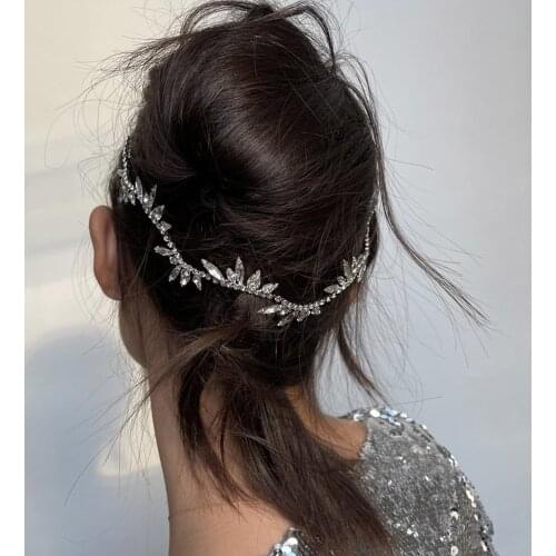 Stonefans Bridal Headband Tiara Rhinestone Crystal Hair Comb Clip Water Drop Headdress Party Wedding Hair Ornaments Comb Jewelry