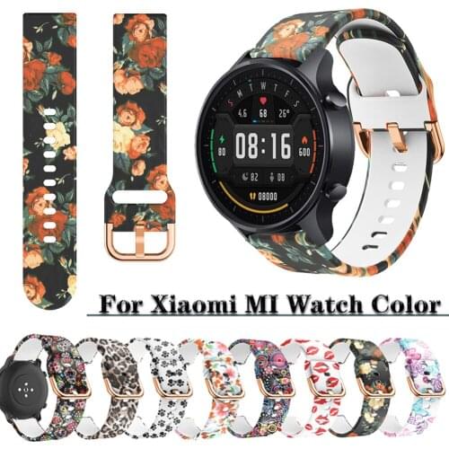 For Xiaomi MI Watch Color Strap Silicone Watchbands Printing 22mm watch band bracelet Replacement Wristband MI Watch Color Sport