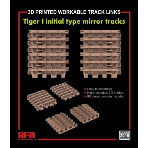 Ryefield RM2019 1/35 3D PRINTED WORKABLE TRACK LINKS Tiger I Initial Type Mirror Tracks
