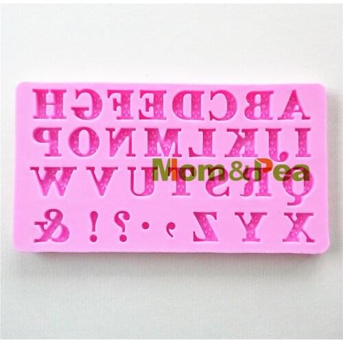 Mom&Pea 0834 Free Shipping Letters Shaped Silicone Mold Cake Decoration Fondant Cake 3D Mold Food Grade