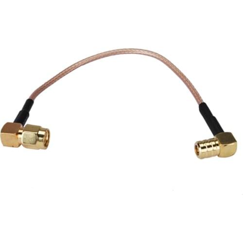 Superbat 2X RF SMA male right angle to SMB male (female pin) RG316 15cm cable assembly
