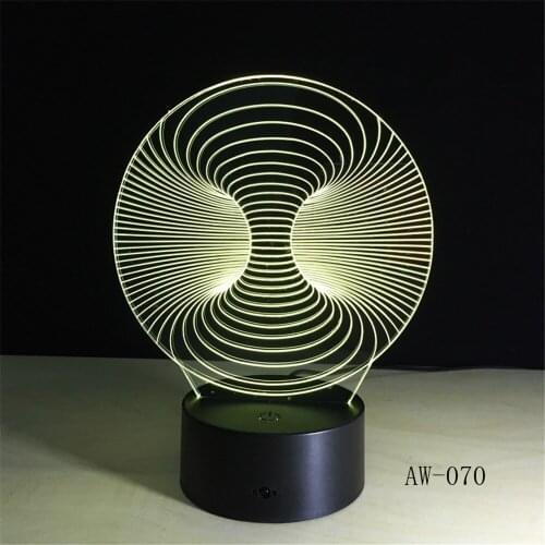 3D LED Night Light Abstract Hallucination The Second Shape with 7 Colors Light for Home Decoration Lamp Visualization Lamp 70