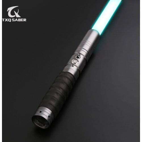 TXQSABER TS001 RGB Lightsaber Metal Handle Heavy Dueling 12 Color Change Volume Adjustment Force 6 Sound Fonts FOC Blaster