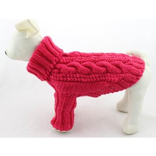 Autumn winter new dogs cats knitted sweaters costume doggy warm soft outwear high collar puppy hoodies clothes 1pcs XS-XL