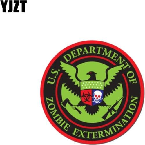 YJZT 10.2CM*10.2CM US DEPARTMENT OF ZOMBIE EXTERMINATION Personality Lnterest The Tail Of The Car Decal Sticker C1-7474