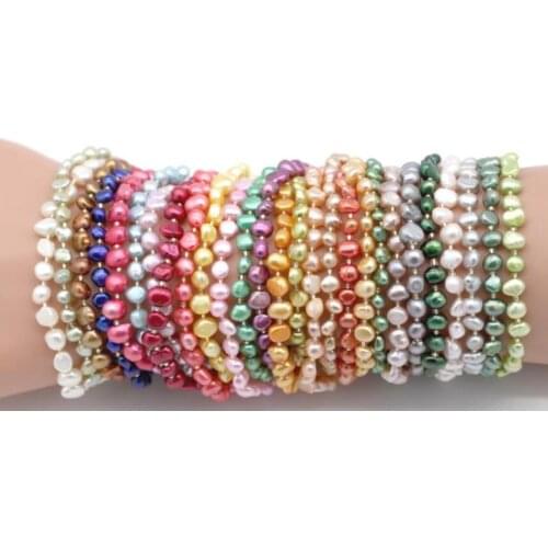 Factory Price Pearls Bracelet Nugget pearls stretch bracelets 26 colors natural freshwater pearls braclet on sale best gift N113